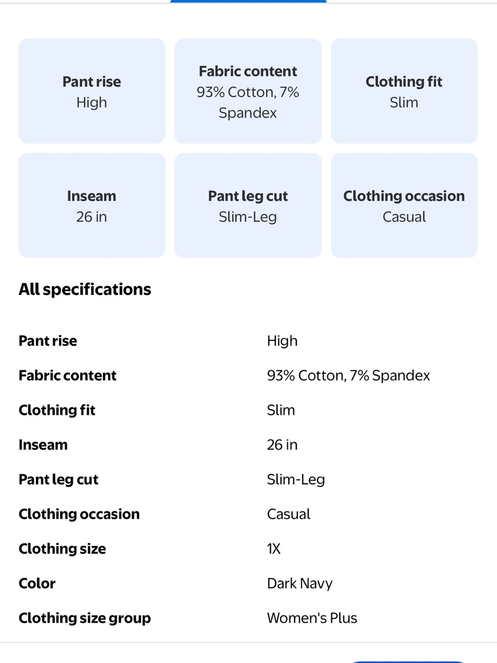 Terra & Sky Black and Navy Full Length Leggings Duo size 1X (16W-18W) - Picture 9 of 11
